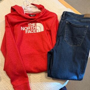 The North Face Red and Blue Casual Outfit